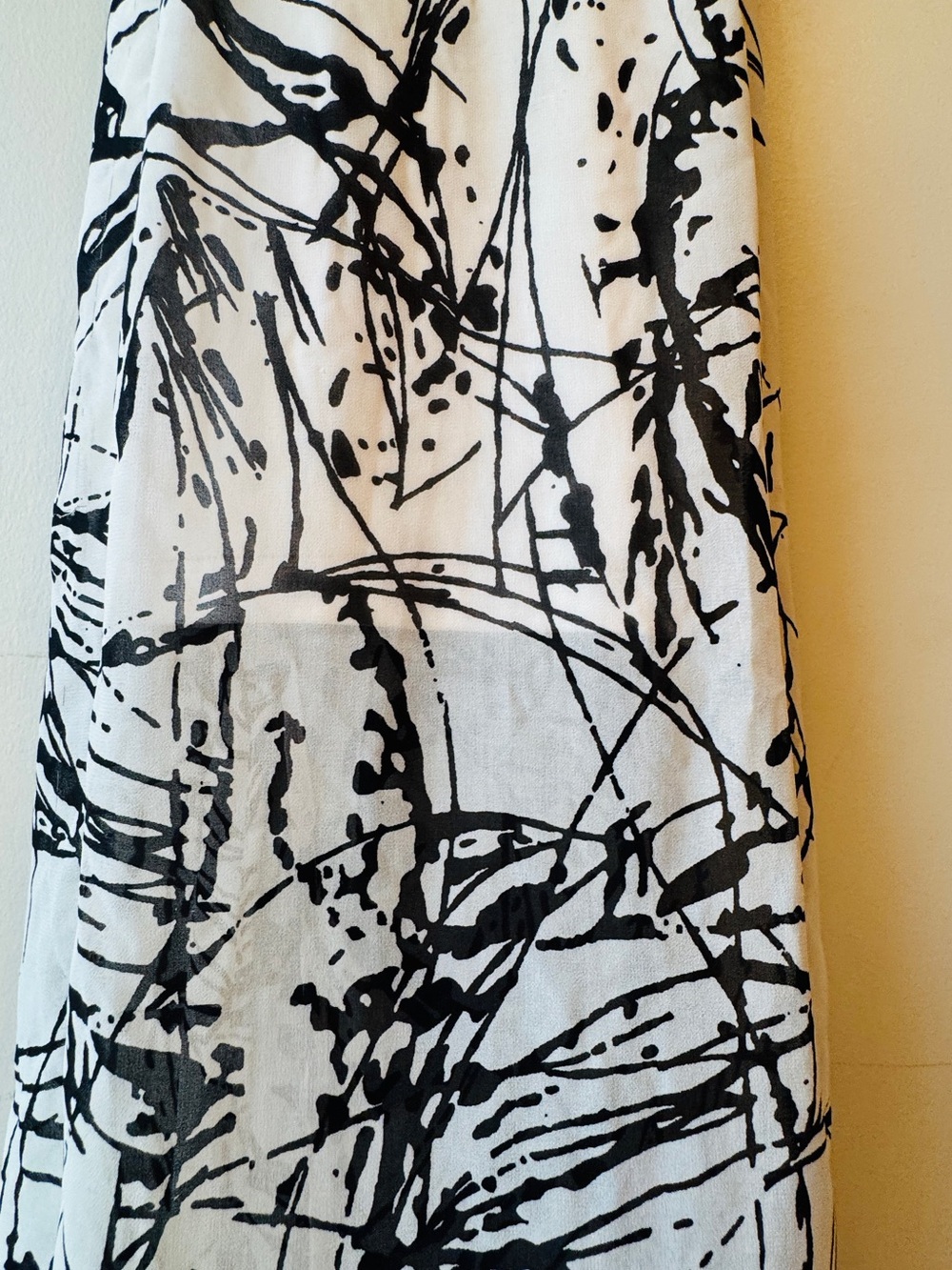 JustFab Black and White Abstract Maxi Skirt